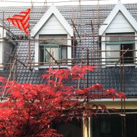 828型金屬屋面瓦 0.5mm彩鋼屋脊瓦 仿古彩鋼琉璃瓦